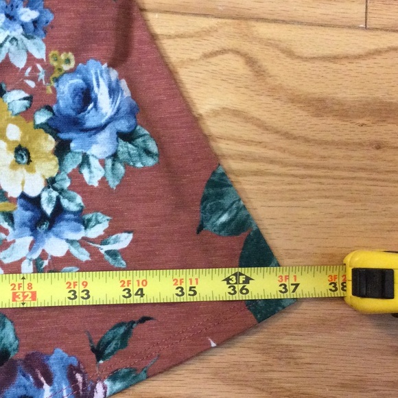 L Emerald terra cotta/brown florsl dress - Picture 10 of 13